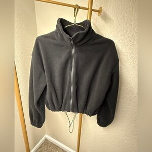Black Fleece Zip-Up Jacket